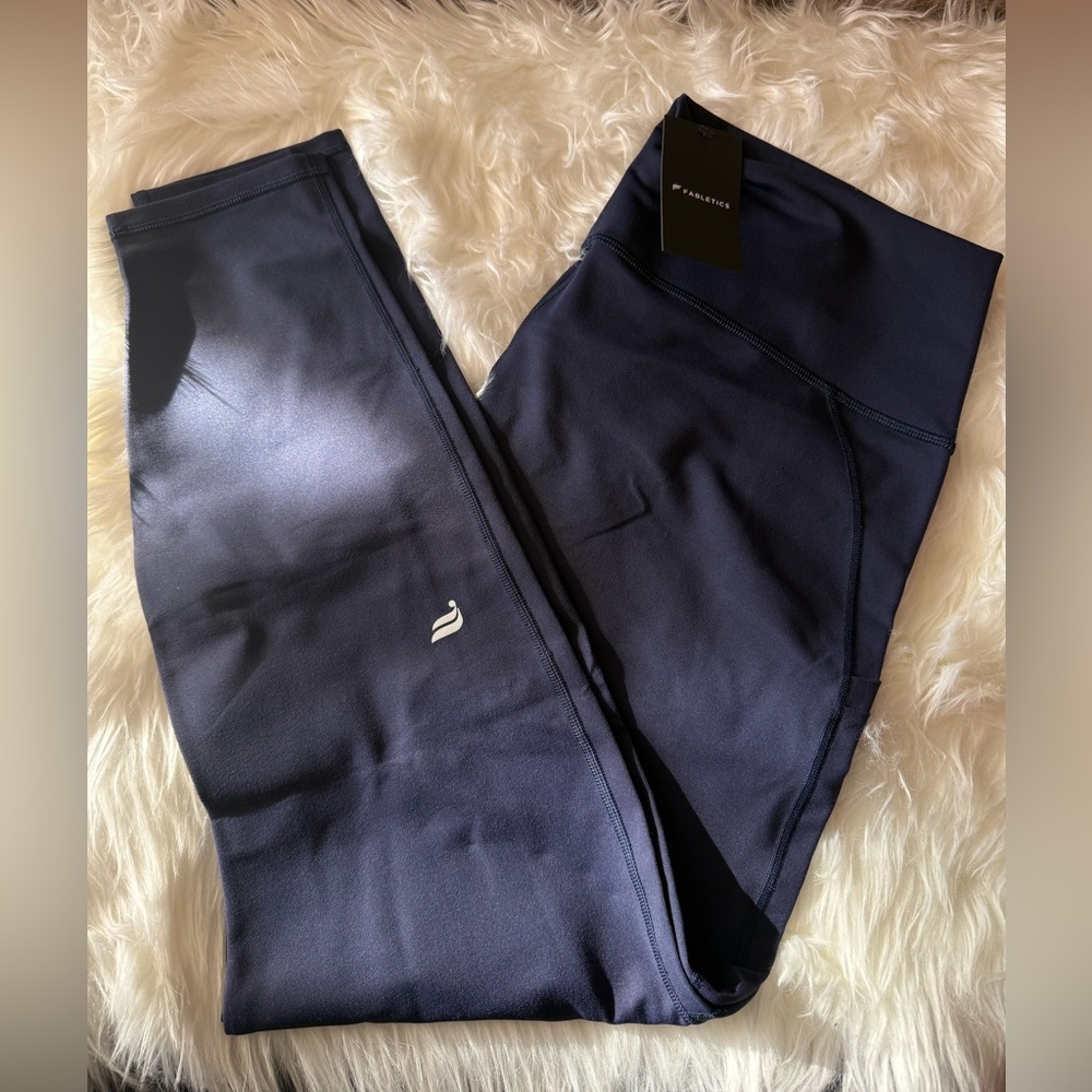 Fabletics PowerHold Deep Navy High-Waisted Leggings